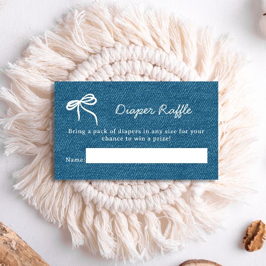 Handgezeichnete Windelwanne Blue Jean Babydusche Begleitkarte