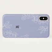 Handgezeichnete Wisteria Floral Monogram Case-Mate iPhone Hülle (Rückseite (Horizontal))
