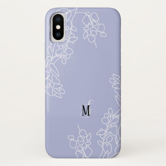 Handgezeichnete Wisteria Floral Monogram Case-Mate iPhone Hülle (Rückseite)