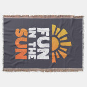 Handgezeichnete Worte "Spaß in der Sonne" Decke (Vorderseite)