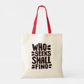 Handgezeichnete Wörter Phrase Wer Sucht Wird Finde Tragetasche (Rückseite)