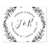Handgezeichnete Wreath Wedding Initials Rücksendea Gummistempel (Prägung)