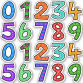 Handgezeichnete Zahlen Aufkleber (Vorderseite)