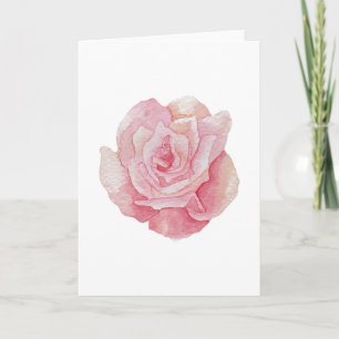 Handgezeichnete, zarte rosa Rose (Leere) Karte