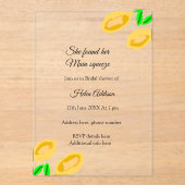 handgezeichnete Zitronen-Blätter fügen Details Bra Acryleinladungen (Vorderseite)