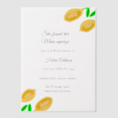 handgezeichnete Zitronen-Blätter fügen Details Bra Pergament Einladungen (Vorderseite)