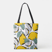 Handgezeichnete Zitronen, lebendiges Muster. Tasche (Rückseite)