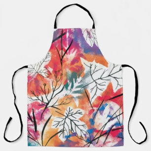 Handgezeichnete Zitronen, Muster für blaue Blätter Schürze