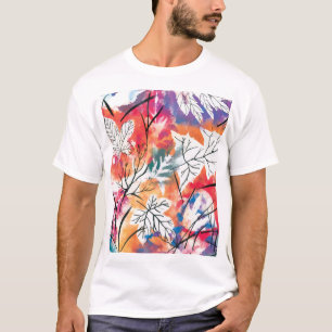 Handgezeichnete Zitronen, Muster für blaue Blätter T-Shirt