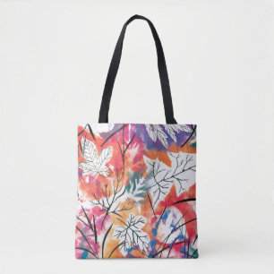 Handgezeichnete Zitronen, Muster für blaue Blätter Tasche