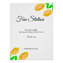 handgezeichnete Zitronenbeine fügen QR-Brautparty- Poster