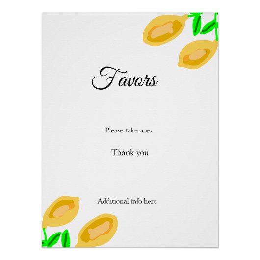 handgezeichnete Zitronenbeine fügen QR-Brautparty- Poster (Vorderseite)