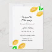 handgezeichnete ZitronenBlätter fügen QR-Brautpart Einladung (Vorderseite)