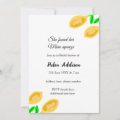 handgezeichnete ZitronenBlätter fügen QR-Brautpart Einladung (Vorderseite)