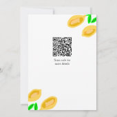 handgezeichnete ZitronenBlätter fügen QR-Brautpart Einladung (Rückseite)