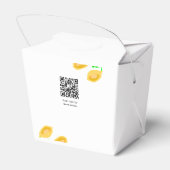 handgezeichnete ZitronenBlätter fügen QR-Brautpart Geschenkschachtel (Rückseite)