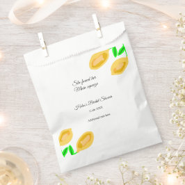 handgezeichnete ZitronenBlätter fügen QR-Brautpart Geschenktütchen