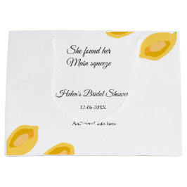 handgezeichnete ZitronenBlätter fügen QR-Brautpart Große Geschenktüte