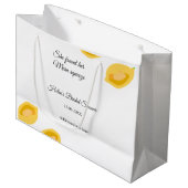 handgezeichnete ZitronenBlätter fügen QR-Brautpart Große Geschenktüte (Vorderseite Schrägansicht)