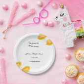 handgezeichnete ZitronenBlätter fügen QR-Brautpart Pappteller (Party)