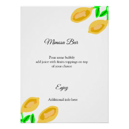 handgezeichnete ZitronenBlätter fügen QR-Brautpart Poster