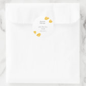 handgezeichnete ZitronenBlätter fügen QR-Brautpart Runder Aufkleber (Tasche)