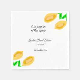 handgezeichnete ZitronenBlätter fügen QR-Brautpart Serviette