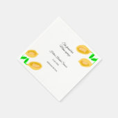 handgezeichnete ZitronenBlätter fügen QR-Brautpart Serviette (Ecke)