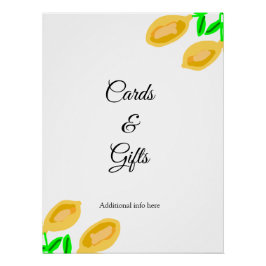 handgezeichnete Zitronenkarten und -geschenke, Blä Poster