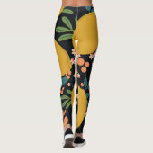 Handgezeichnete Zitrusbäume: Vintag Leggings (Rückseite)
