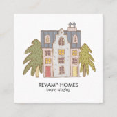Handgezeichnete Zuhause-Staging-Visitenkarte Quadratische Visitenkarte (Vorderseite)