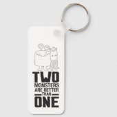 Handgezeichnete Zwei Monster Art Monster Halloween Schlüsselanhänger (Rückseite)