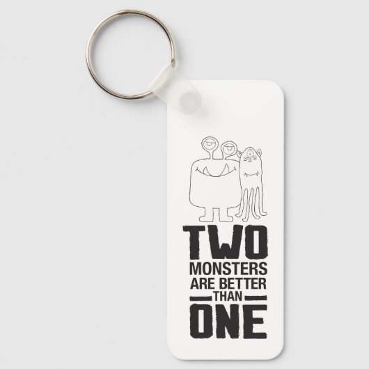 Handgezeichnete Zwei Monster Art Monster Halloween Schlüsselanhänger (Vorderseite)