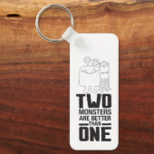 Handgezeichnete Zwei Monster Art Monster Halloween Schlüsselanhänger (Vorderseite)