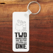 Handgezeichnete Zwei Monster Art Monster Halloween Schlüsselanhänger (Rückseite)