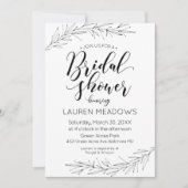 Handgezeichnete Zweige Bridal Dusche Einladung (Vorderseite)