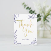 Handgezeichnete Zweige Vielen Dank Postkarte (Stehend Vorderseite)