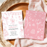 Handgezeichneter 1. Geburtstag Einladung, Doodle G Einladung<br><div class="desc">Handgezeichnete 1. Geburtstagseinladung,  Einladung zum Geburtstag</div>