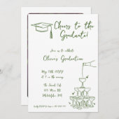 Handgezeichneter Abschluss Einladung und Ankündigu (Vorne/Hinten)