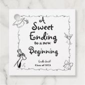 Handgezeichneter Abschluss im Doodles-Stil - Zeich Geschenkanhänger (Vorderseite)