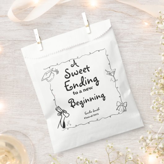 Handgezeichneter Abschluss im Doodles-Stil - Zeich Geschenktütchen (Ausgeschnitten)