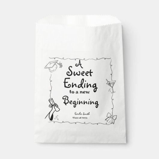 Handgezeichneter Abschluss im Doodles-Stil - Zeich Geschenktütchen (Vorderseite)