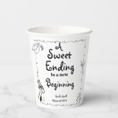 Handgezeichneter Abschluss im Doodles-Stil - Zeich Pappbecher (Rückseite)