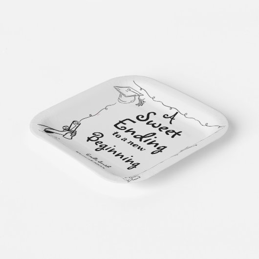 Handgezeichneter Abschluss im Doodles-Stil - Zeich Pappteller (Gewinkelt)