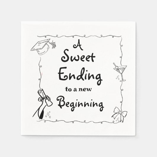 Handgezeichneter Abschluss im Doodles-Stil - Zeich Serviette (Vorderseite)