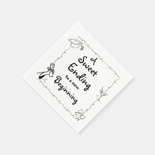 Handgezeichneter Abschluss im Doodles-Stil - Zeich Serviette (Ecke)