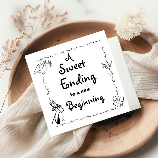 Handgezeichneter Abschluss im Doodles-Stil - Zeich Serviette