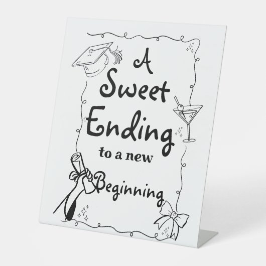 Handgezeichneter Abschluss im Doodles-Stil - Zeich Sockelschild (Vorderseite)