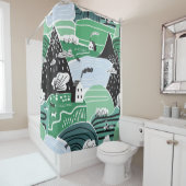 Handgezeichneter abstrakter Skandinavier Duschvorhang (Beispiel)