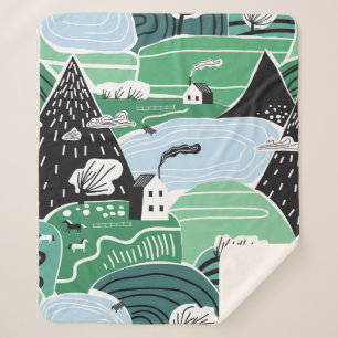 Handgezeichneter abstrakter Skandinavier Sherpadecke